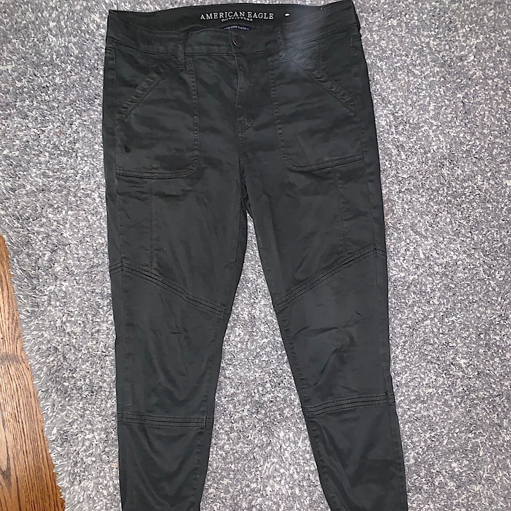 American Eagle Army Green Paneled Skinny Pant